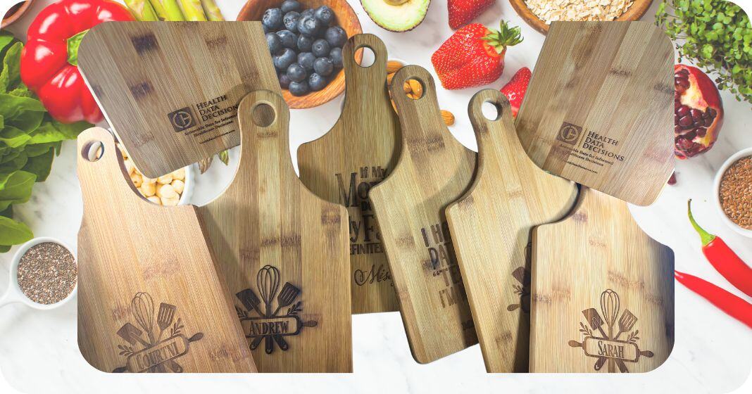 Personalized engraved charcuterie cutting board